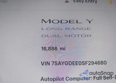 2025 Tesla Model Y Long Range Dual Motor All-Wheel Drive from USA, damaged, VIN 7SAYGDEE0SF294680